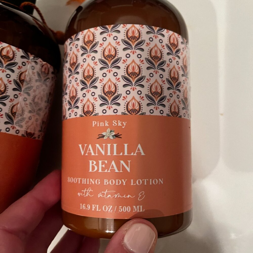 Body Lotion by Pink Sky (SET OF TWO) / Vanilla Bean Scent‎  (16.9 oz) (new/wa/x)